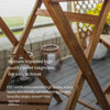 Balcony Tables And Chairs Solid Wood Combination Folding Home Simple Acacia Wood Outdoor Anti-corrosion Small Tea Table 2 Chairs + 1 60cm Round Table