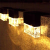 Solar Outdoor Lamp Courtyard Wall Street Lamp Induction Garden Villa Waterproof Decoration Steps Stairs Enclosure Color Lamp 4 Sets Square Warm Light