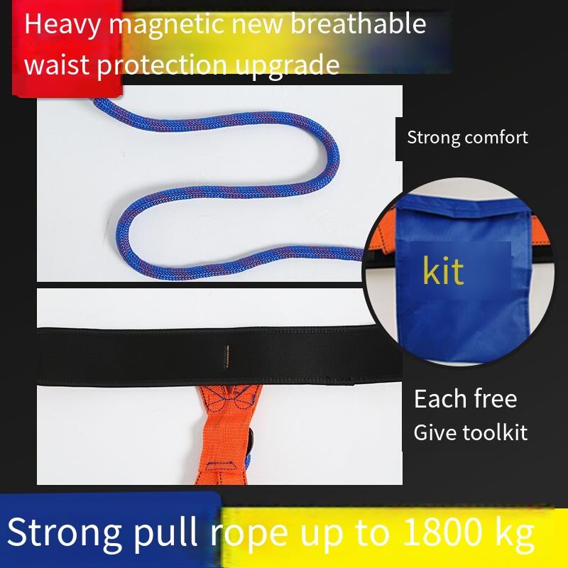 6 Pieces High Altitude Work Safety Belt Air Conditioning Safety Belt Anti Falling Safety Belt Wear Resistant Outdoor National Standard Double Back Single Rope 3m Single Hook