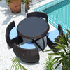 Outdoor Tables And Chairs Courtyard Outdoor Terrace Sunscreen Rattan Garden Leisure Rattan Chairs Combined [coffee]