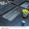 Outdoor Tables And Chairs Smokeless Charcoal Barbecue Rack Combination 8 Square Chair + 230 Aluminum Plate Double Oven Barbecue Table Option Chairs