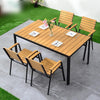 Outdoor Tables And Chairs Courtyard Antiseptic Wood Leisure Balcony Tea Tables And Chairs Combination 2 Armchair + 1 Round Table 80cm