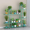 Flower Rack Multi-storey Living Room Floor Type Storage Rack Balcony Decoration Rack Layout Iron Art Simple Modern Fleshy Green Rose Pot Balcony Movable Wheeled H9037 White Yarn Pattern [length 120 Width 26 Height 114.5]