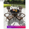 Balcony Courtyard Tables And Chairs Rattan Chairs 4 Chairs + 1 Transparent Round 70cm