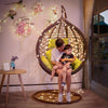Hanging Basket Chair Indoor Swing Hanging Blue Cradle Drop Chair Lazy Family Hammock Hanging Blue Chair Stripe White Armrest