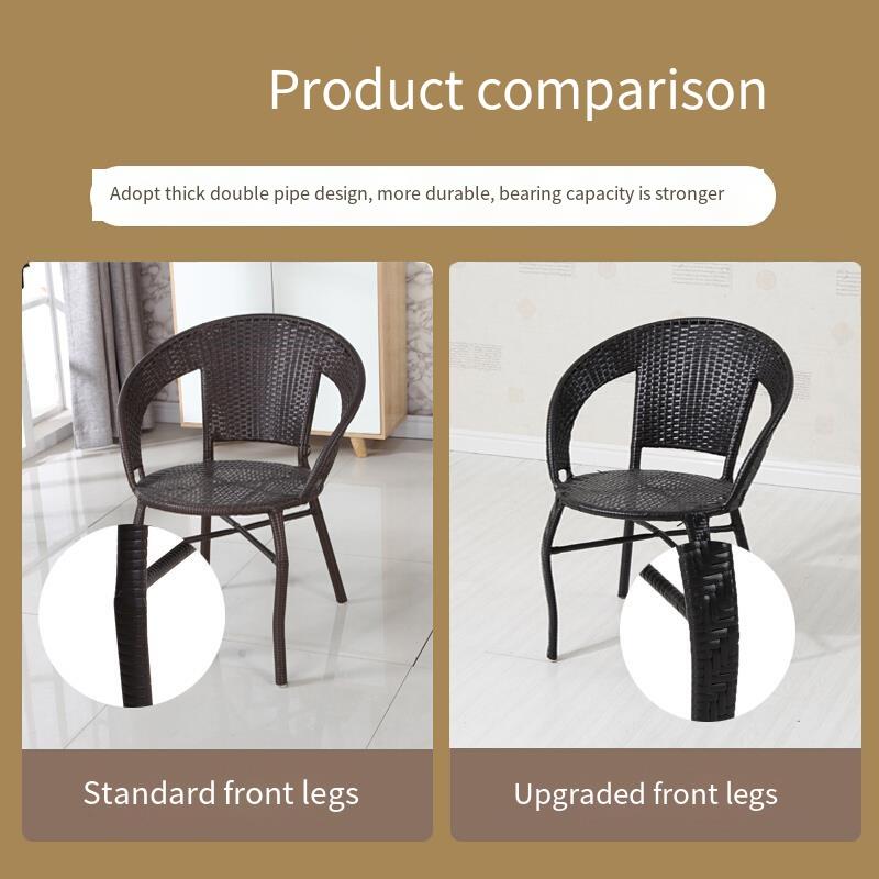 Balcony Tables And Chairs Rattan Chair Three Piece Set Woven Chair Household Small Square Table Leisure Tables And Chairs Coffee Black