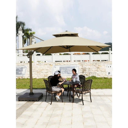 Outdoor Sunshade Umbrella Outdoor Large Garden Courtyard Umbrella Balcony Umbrella Square Stall Large Solar Umbrella Space Aluminum Square 3x4m