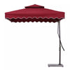 Outdoor Sunshade Courtyard Umbrella Large Security Guard Box Umbrella Wrench Umbrella 2.2m Square Wine Red With Marble Base
