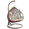 Hanging Basket Rattan Chair Double Balcony Rocking Chair Lazy Bird's Nest Hanging Orchid Chair Double Single Pole Coffee Color