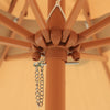 Wood Grain Middle Pillar Umbrella Outdoor Stall Umbrella Security Guard Box Umbrella 2.7 m Wood Grain Khaki [With 22 kg Water Tank Seat]