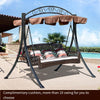 Outdoor Swing Hanging Chair Iron Rocking Chair Garden Iron Outdoor Balcony Courtyard Rattan Herringbone Three Person Swing Part Of The Free Cushion