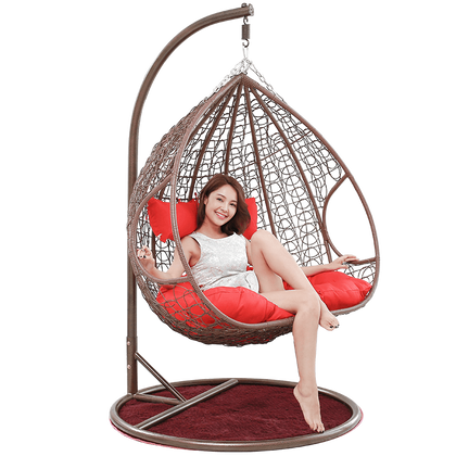 Rattan Chair Rocking Chair Double Cradle Rattan Chair Rocking Chair Family Hammock Indoor Leisure Balcony Swing Lazy Bird's Nest Drop Chair Rocking Chair Single White Flagship