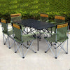 Outdoor Folding Table And Chair Set Portable Aluminum Alloy Table Picnic Barbecue Table Large Green 6 Chairs With 1 M 53 Extended And Widened Table