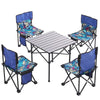 Outdoor Folding Table And Chair Set Courtyard Balcony Portable Picnic Barbecue Camping Table Five Piece Set + Storage Bag