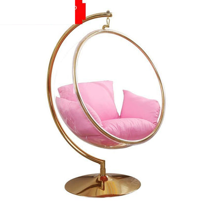 Swing Hanging Chair Transparent Bubble Chair Household Indoor Bedroom Balcony Cradle Hemisphere Space Chair PVC Gray Ball (Hanging Chain)