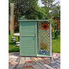 Outdoor Large Mop Storage Cabinet Tool Cabinet Glove Box Multifunctional Rain Proof Solid Wood Courtyard Garden Balcony Cabinet Gray 7 Grid