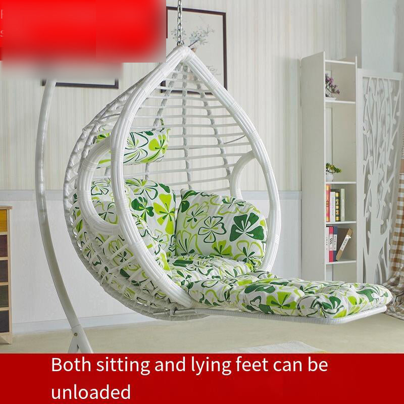 Hanging Basket Rattan Chair Rocking Chair Bird's Nest Chair Household Balcony Indoor Hammock Single Or Double Adult White