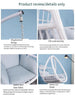 Hanging Basket Rattan Chair Indoor Household Balcony Leisure Rocking Chair Lazy Net Red Bird's Nest Hanging Orchid Chair Three Pieces White