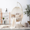 Hanging Basket Rattan Chair Household Lazy Hammock Indoor Balcony Leisure Hanging Basket Chair Bird's Nest Hanging Chair Bamboo Basket White