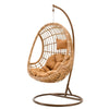 Hanging Basket Chair Bedroom Single Rocking Chair Indoor Balcony Lazy Hanging Chair Thick Line Retro Yellow With Cushion