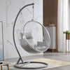 Nordic Wind Net Red Glass Ball Transparent Bubble Chair Hemispherical Hanging Chair Space Chair Acrylic Hanging Basket  Round Cushion And Lighting