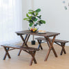 Leisure Chair Courtyard Villa Outdoor Balcony Garden Folding Anticorrosion Wood Table And Chair Carbonization Table And Chair Three Piece Set