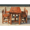 Outdoor Carbonized Anticorrosive Wood Table And Chair Combination Courtyard Open Balcony Garden Solid Wood 80 CM Square Table 4 Chairs