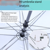 Outdoor Sunshade Umbrella Large Outdoor Commercial Stall Umbrella Advertising Umbrella 2 M Blue And White Three Layer Frame Without Base