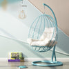 Hanging Basket Hanging Chair Family Iron Swing Indoor Balcony Outdoor Net Red Bird's Nest Lazy Cradle Chair Hanging Bed Lake Blue