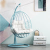 Hanging Basket Hanging Chair Family Iron Swing Indoor Balcony Outdoor Net Red Bird's Nest Lazy Cradle Chair Hanging Bed Lake Blue