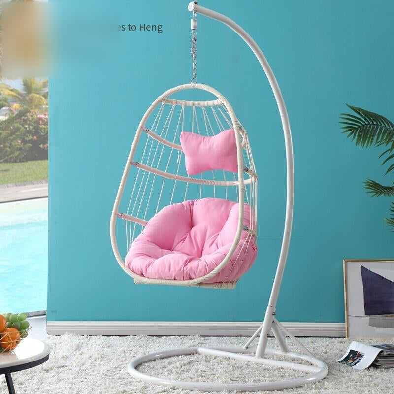 Net Red Hanging Chair Hanging Basket Rattan Chair Bedroom Swing Girl Single Family Indoor Balcony Hanging Orchid Chair Hammock Bassinet Chair