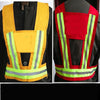 Printed Power Red And Yellow Safety Warning Suit Reflective Vest Safety Officer Construction Person In Charge Guardian Picture Color