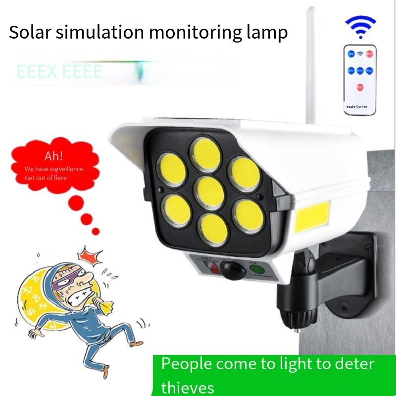 Solar Lamp Human Body Induction Wireless Remote Control Simulation Monitoring Lighting Outdoor Courtyard Lamp Solar Monitoring Lamp