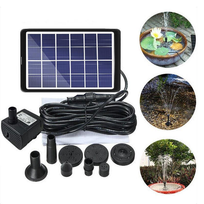 Solar Fountain Running Water Submersible Pump Pumping Small Outdoor Family Fish Pond Rockery Garden Landscape Household 6v 3w