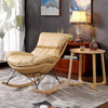 Luxurious Rocking Chair Reclining Chair Adult Lazy Sofa Nordic Family Living Room Balcony Leisure Chair Simple Carefree Chair Light Yellow