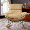 Luxurious Rocking Chair Reclining Chair Adult Lazy Sofa Nordic Family Living Room Balcony Leisure Chair Simple Carefree Chair Light Yellow