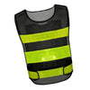 10 Pieces Black Mesh Reflective Vest Shoulder Velcro Safety Vest with Yellow Reflective Stripes for Construction Night Working Riding Running