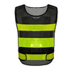 10 Pieces Black Mesh Reflective Vest Shoulder Velcro Safety Vest with Yellow Reflective Stripes for Construction Night Working Riding Running