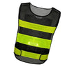 10 Pieces Black Mesh Reflective Vest Shoulder Velcro Safety Vest with Yellow Reflective Stripes for Construction Night Working Riding Running