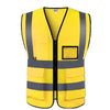 10 Pieces Yellow Multi Pocket Reflective Vest Traffic Protection Reflective Vest Warning Clothing Construction Road Maintenance