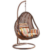 Hanging Basket Rattan Chair Rocking Chair Swing Family Hammock Indoor Balcony Drop Hanging Basket Brown + Tea Table + Chair Thickened And Enlarged Suspender