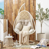 Indoor Double Rattan Chair With Pear Net Hanging Basket And Outdoor Single Chair Set