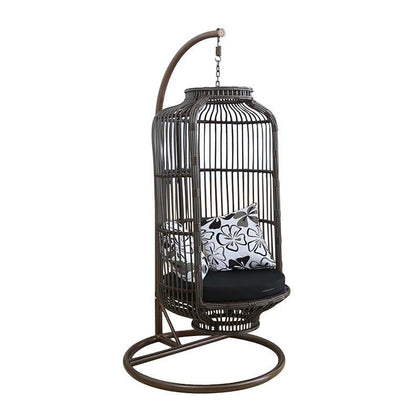 Outdoor Swing Balcony Basket Rattan Chair Outdoor Courtyard Rattan Hanging Chair Creative Birdcage Rocking Chair Swing Indoor Household Thick Bar