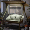 Outdoor Swing Villa Courtyard Outdoor Rocking Chair Solar Aluminum Swing Hanging Rattan Swing (sunscreen Waterproof Cloth Top)