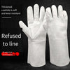 10 Pairs Welding Gloves Labor Protection Wear Resistant Soft Leather Anti Scald Special Leather Work Gloves High-Temperature Welding Protection Leather Gloves