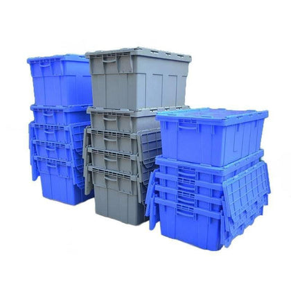 Plastic Box Warehouse Storage Box Turnover Basket Inclined Mouth Plug-in Turnover Box Blue
