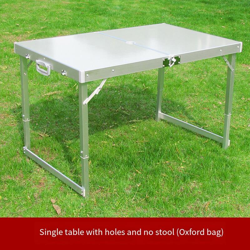Outdoor Tables And Chairs Aluminum Alloy Folding Portable Barbecue Exhibition Industry Stalls Self Driving Picnics Mahjong Car Single With Holes (excluding Stools)