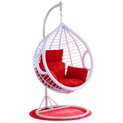 Hanging Basket Rattan Chair Bird's Nest Chair Rocking Chair Hanging Blue Swing Double Upgrade Coffee Armrest Thick Support [with Cushion]