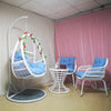 Balcony Hanging Basket Rattan Chair Swing Cradle Hanging Indoor Household Bird's Nest Hammock Lazy Courtyard Tables And Chairs Leisure Furniture Space Basket White Single + Tea Table + Leisure Chair