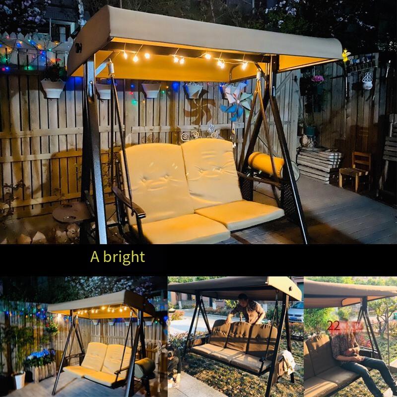 Outdoor Swing Leisure Rocking Chair Balcony Villa Terrace Hanging Anti-corrosion Wood Woven Rattan Iron Cradle Garden Courtyard Bed Double